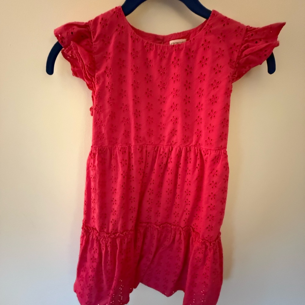 Crewcuts Bright Pink Eyelet Casual Dress